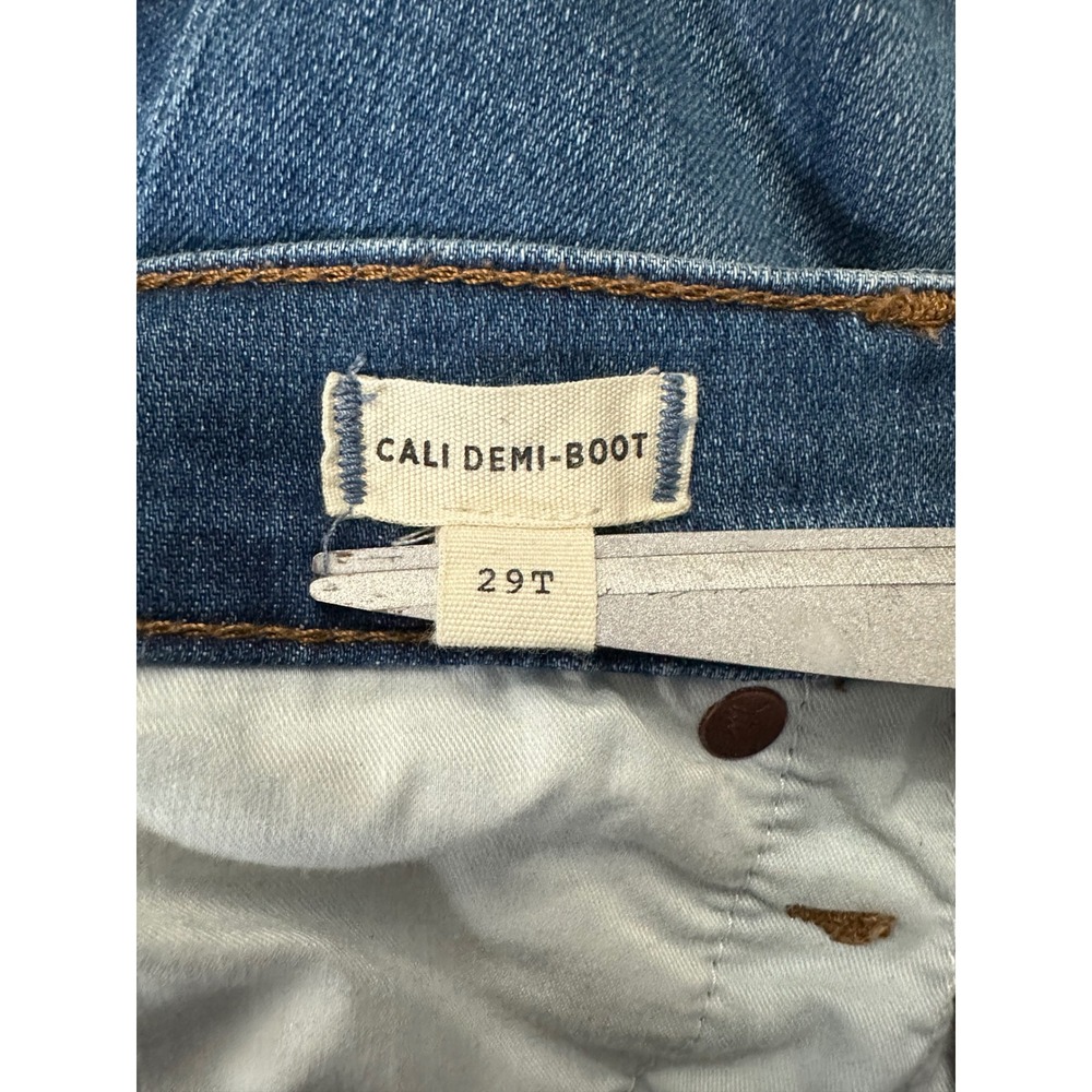 Madewell Women's Cali Demi-Boot Jeans Blue Tall Stretch Denim Crop Size 29 Tall - Picture 6 of 9